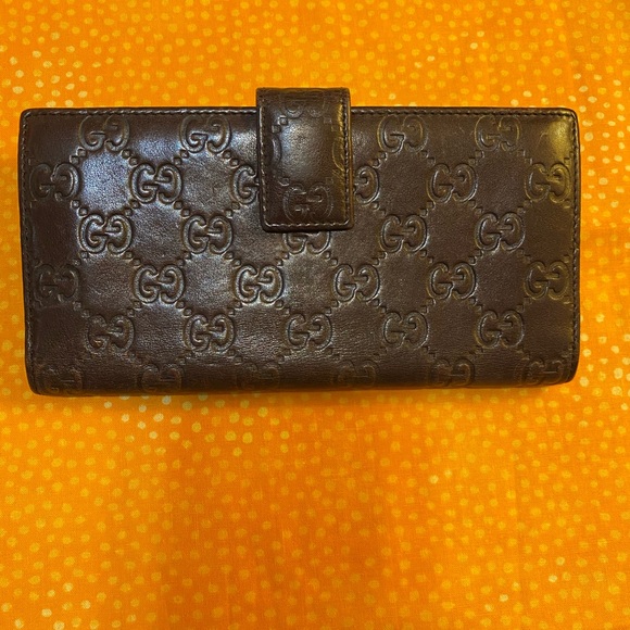Gucci Guccissma Brown Leather Wallet with bow - Picture 2 of 9